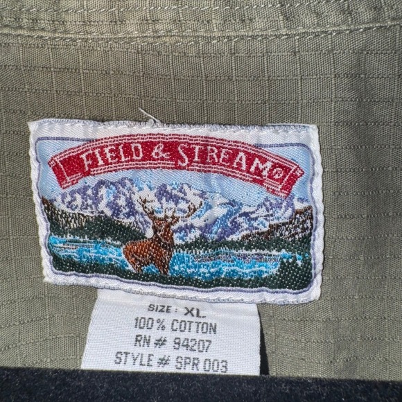 Men's Olive Green Button Up Shirt - Picture 4 of 4